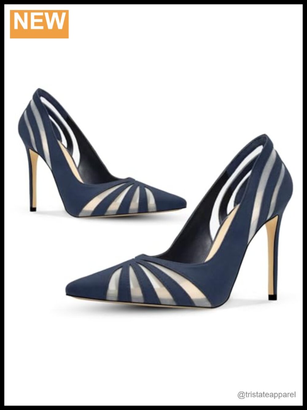 Women's Mesh Pumps Pointed Toe High Heels Closed Toe Office Dress Shoes - Picture 4 of 6
